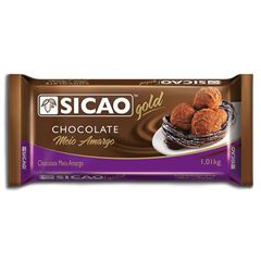 Chocolate Meio Amargo Barra Sicao Unidade 1,01kg