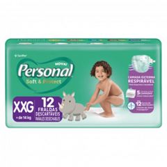 Fralda Descartável Personal XXG Pacote 12Unidades