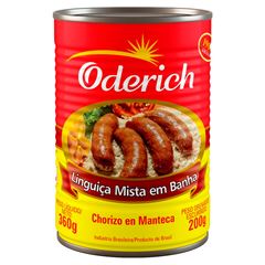 Linguiça Mista em Banha Oderich Lata Caixa 24x360g