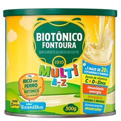 Biotônico Fontoura em Pó Multi A-Z Baunilha Lata Unidade 300g