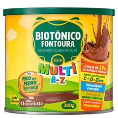 Biotônico Fontoura em Pó Multi A-Z Chocolate Lata Unidade 300g