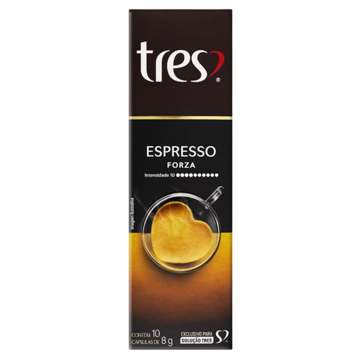Cápsula de Café Espresso Forza Três Corações Caixa 10x8g