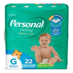 Fralda Personal Baby Protect & Sec Pacote G 22 Unidades