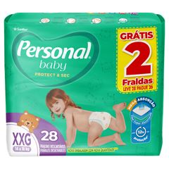 Fralda Personal Baby Protect & Sec XXG Pacote 28 Unidades