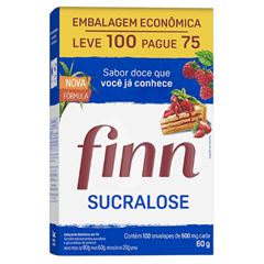 Adoçante Sucralose em Pó Finn Leve 100 Pague 75 Caixa 100x600mg