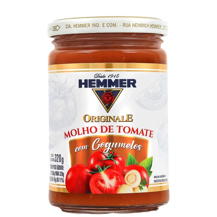 Molho Tomate com Cogumelo Originale Hemmer Vidro 320g