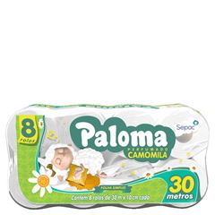 Papel Higiênico Folha Simples Camomila Paloma Fardo 8x8x30m