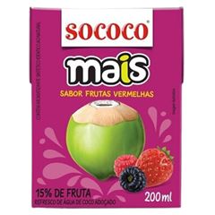 Água de Coco Sabor Frutas Vermelhas Mais Coco Unidade 200ml