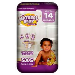 Fralda Premium Natural Baby XXG Pacote 14 Unidades