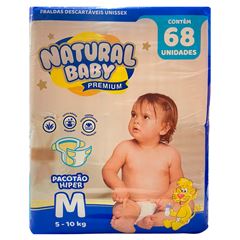 Fralda Premium Natural Baby M Pacote 68 Unidades