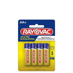 Pilha Zinco AA4 Rayovac PEQUENA Cartela 4un