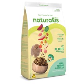 Ração Naturalis para Cães Filhotes Raça Pequena Frango Peru e Frutas 2,5kg