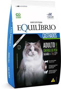 Ração Equilibrio para Gatos Adultos Castrado Salmão 1,5kg