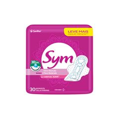 Absorvente Sym Premium Cobertura Suave com Abas Pacote 30Unidades 