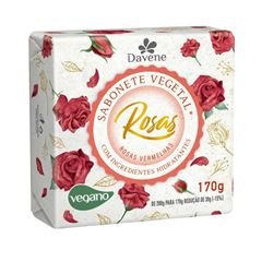 Sabonete Vegetal Rosas Vermelhas Davene Caixa 12x170g