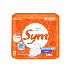 Absorvente Seca com Abas Sym Pacote 8 Unidades