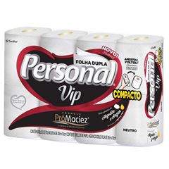 Papel Higiênico Folha Dupla Vip Neutro Compacto Personal Fardo 8x8x30Metros