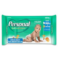 Toalha Umedecida Baby Personal Pacote 100Unidades