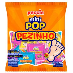 Pirulito Mini Pop Pezinho Peccin Pacote 50 Unidades 200g