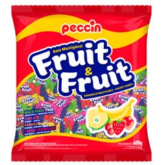 Bala Fruit e Fruit Sortido Peccin Pacote 120 Unidades 600g